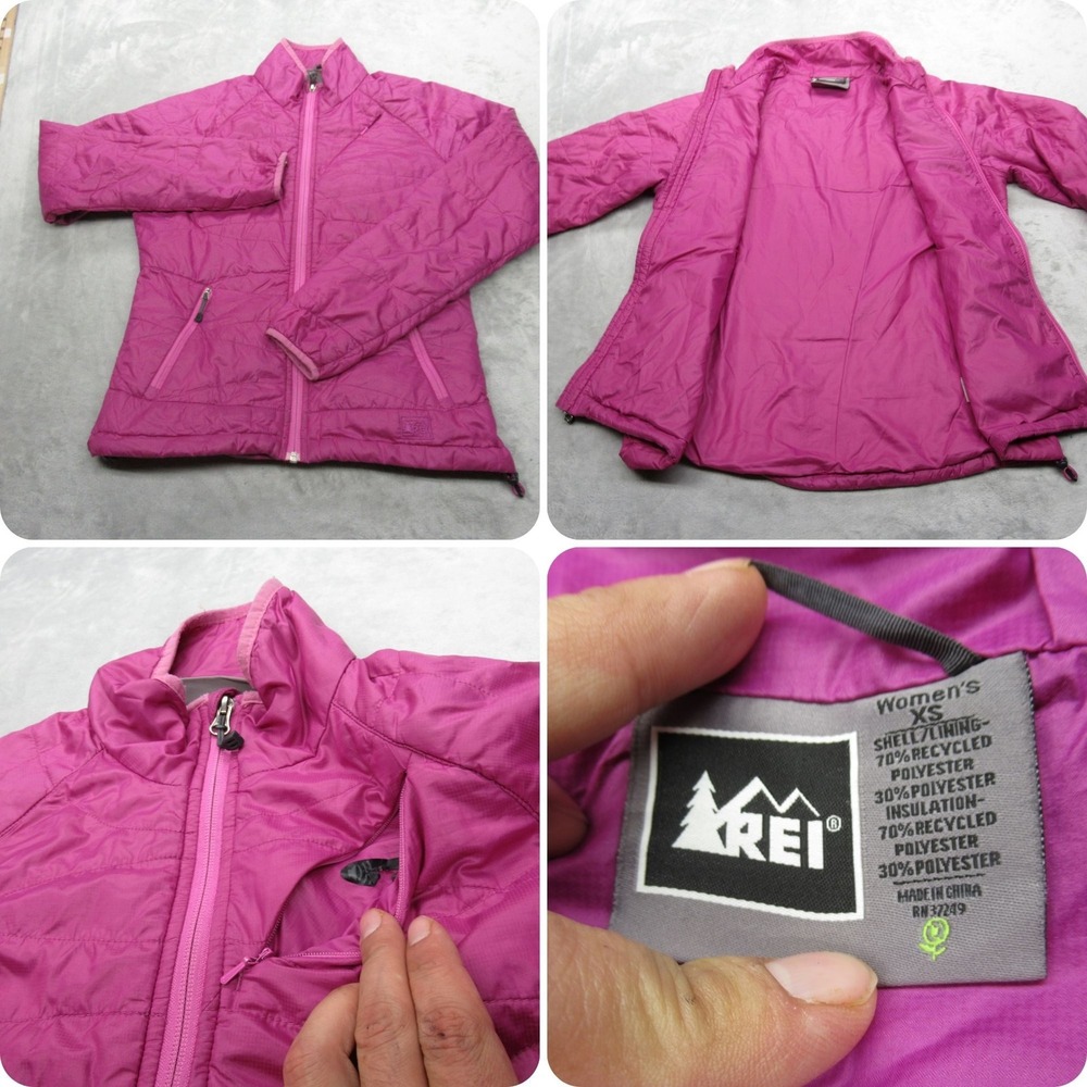 REI Co-op Puffer Vest Women XS Magenta Lightweight‎ Packable Full Zip Outdoors